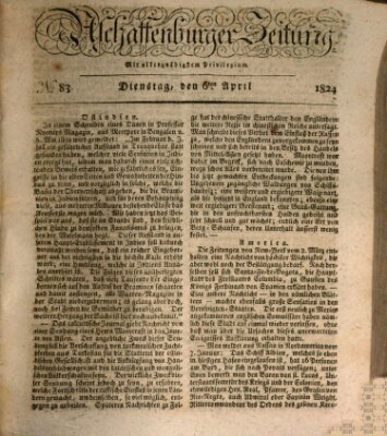 Aschaffenburger Zeitung Dienstag 6. April 1824