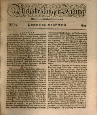 Aschaffenburger Zeitung Donnerstag 8. April 1824