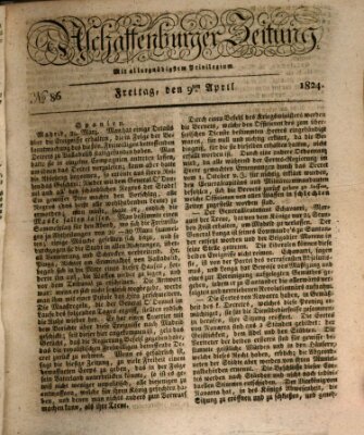 Aschaffenburger Zeitung Freitag 9. April 1824