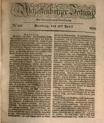 Aschaffenburger Zeitung Montag 26. April 1824