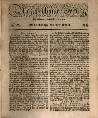 Aschaffenburger Zeitung Donnerstag 29. April 1824