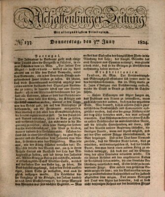 Aschaffenburger Zeitung Donnerstag 3. Juni 1824