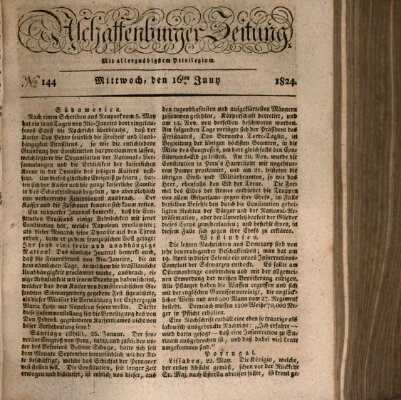 Aschaffenburger Zeitung Mittwoch 16. Juni 1824