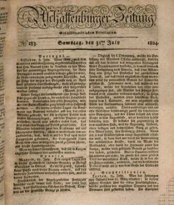 Aschaffenburger Zeitung Samstag 31. Juli 1824