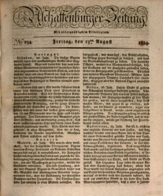 Aschaffenburger Zeitung Freitag 13. August 1824