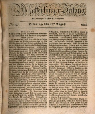 Aschaffenburger Zeitung Dienstag 17. August 1824