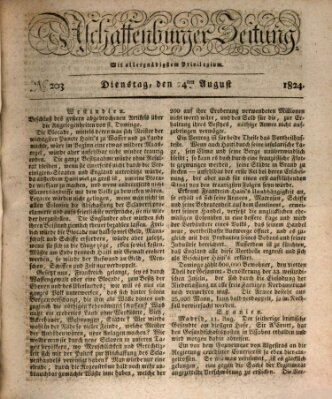 Aschaffenburger Zeitung Dienstag 24. August 1824