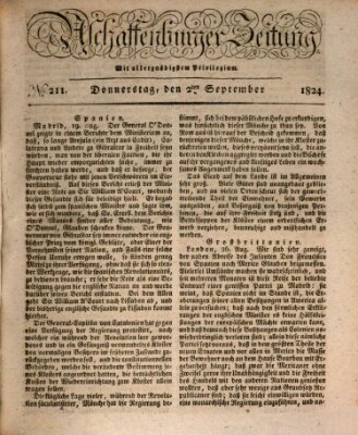 Aschaffenburger Zeitung Donnerstag 2. September 1824