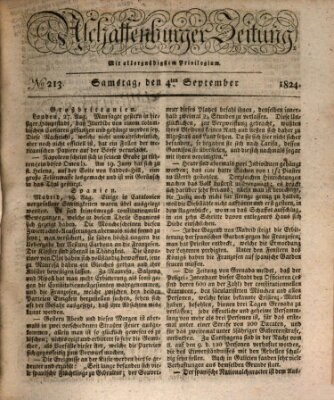 Aschaffenburger Zeitung Samstag 4. September 1824