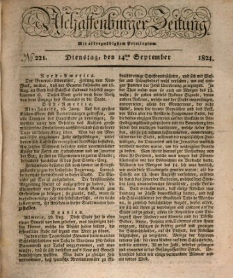 Aschaffenburger Zeitung Dienstag 14. September 1824