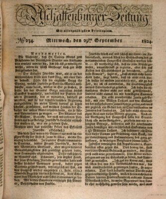 Aschaffenburger Zeitung Mittwoch 29. September 1824