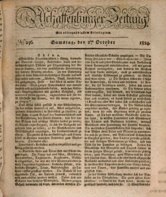 Aschaffenburger Zeitung Samstag 2. Oktober 1824