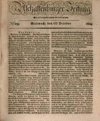 Aschaffenburger Zeitung Mittwoch 6. Oktober 1824