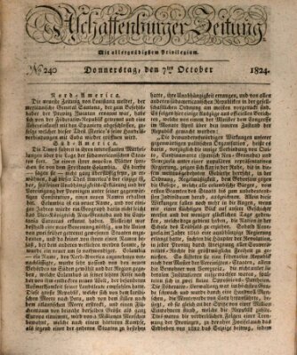 Aschaffenburger Zeitung Donnerstag 7. Oktober 1824