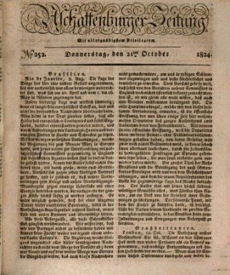 Aschaffenburger Zeitung Donnerstag 21. Oktober 1824