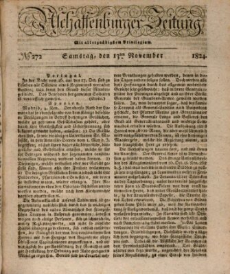 Aschaffenburger Zeitung Samstag 13. November 1824