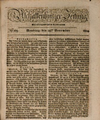 Aschaffenburger Zeitung Montag 29. November 1824