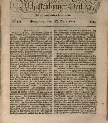 Aschaffenburger Zeitung Samstag 18. Dezember 1824