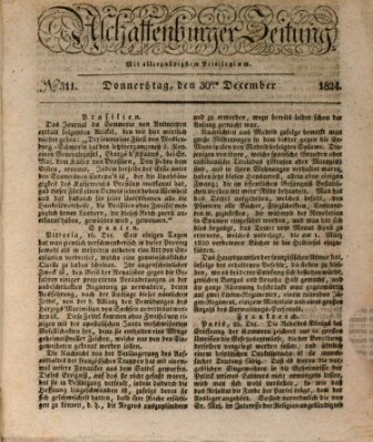 Aschaffenburger Zeitung Donnerstag 30. Dezember 1824