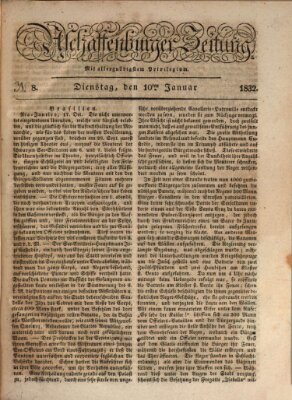 Aschaffenburger Zeitung Dienstag 10. Januar 1832