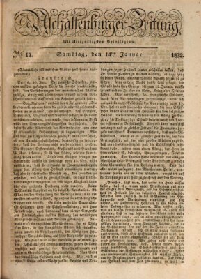 Aschaffenburger Zeitung Samstag 14. Januar 1832