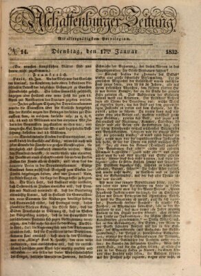 Aschaffenburger Zeitung Dienstag 17. Januar 1832