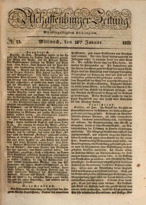 Aschaffenburger Zeitung Mittwoch 18. Januar 1832