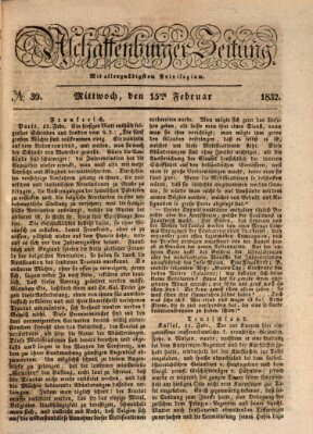 Aschaffenburger Zeitung Mittwoch 15. Februar 1832