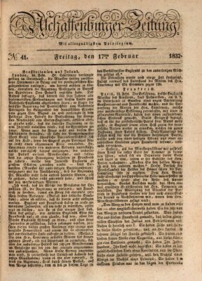 Aschaffenburger Zeitung Freitag 17. Februar 1832