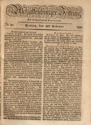 Aschaffenburger Zeitung Freitag 24. Februar 1832