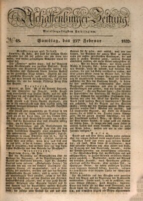 Aschaffenburger Zeitung Samstag 25. Februar 1832