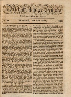 Aschaffenburger Zeitung Mittwoch 21. März 1832