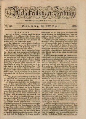 Aschaffenburger Zeitung Donnerstag 12. April 1832