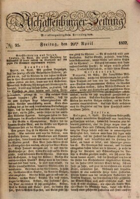 Aschaffenburger Zeitung Freitag 20. April 1832