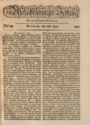 Aschaffenburger Zeitung Mittwoch 20. Juni 1832