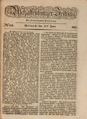 Aschaffenburger Zeitung Mittwoch 27. Juni 1832