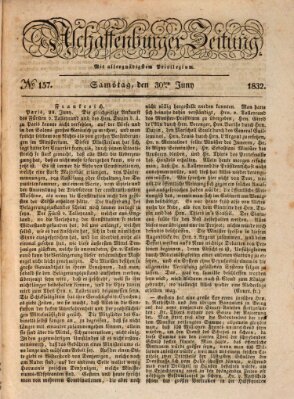 Aschaffenburger Zeitung Samstag 30. Juni 1832