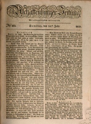 Aschaffenburger Zeitung Samstag 14. Juli 1832