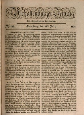 Aschaffenburger Zeitung Samstag 28. Juli 1832