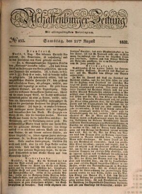 Aschaffenburger Zeitung Samstag 11. August 1832