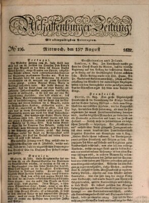 Aschaffenburger Zeitung Mittwoch 15. August 1832