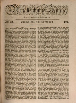 Aschaffenburger Zeitung Donnerstag 16. August 1832