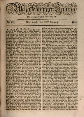 Aschaffenburger Zeitung Mittwoch 22. August 1832