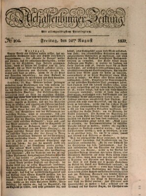 Aschaffenburger Zeitung Freitag 24. August 1832