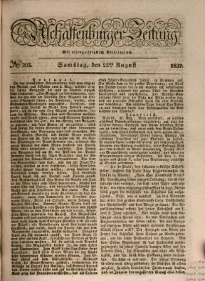 Aschaffenburger Zeitung Samstag 25. August 1832