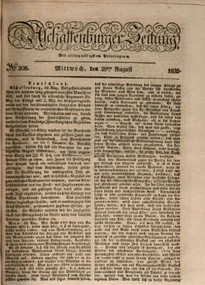 Aschaffenburger Zeitung Mittwoch 29. August 1832