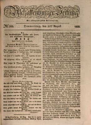 Aschaffenburger Zeitung Donnerstag 30. August 1832