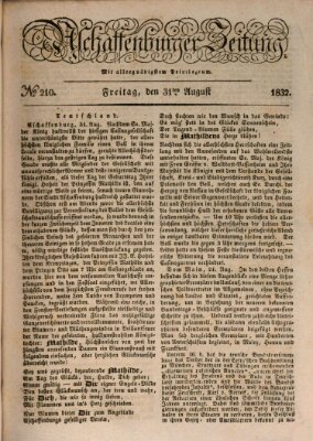 Aschaffenburger Zeitung Freitag 31. August 1832