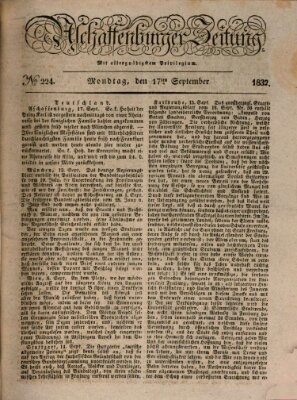 Aschaffenburger Zeitung Montag 17. September 1832