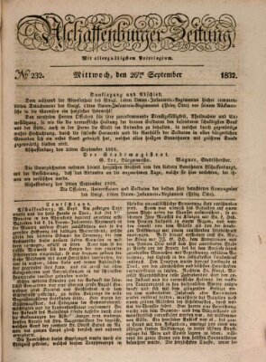 Aschaffenburger Zeitung Mittwoch 26. September 1832